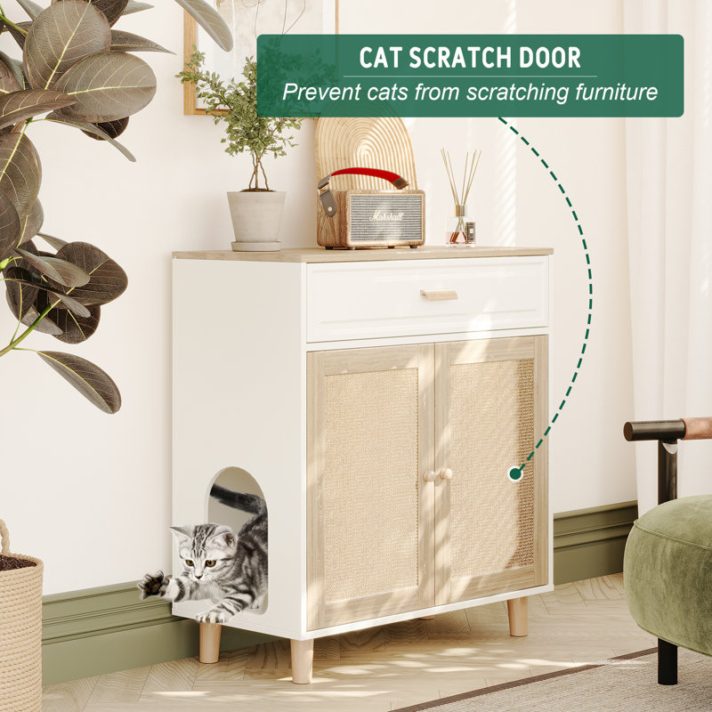 Tucker Murphy Pet™ Cat Litter Box Enclosure Indoor Wood Cat Crate